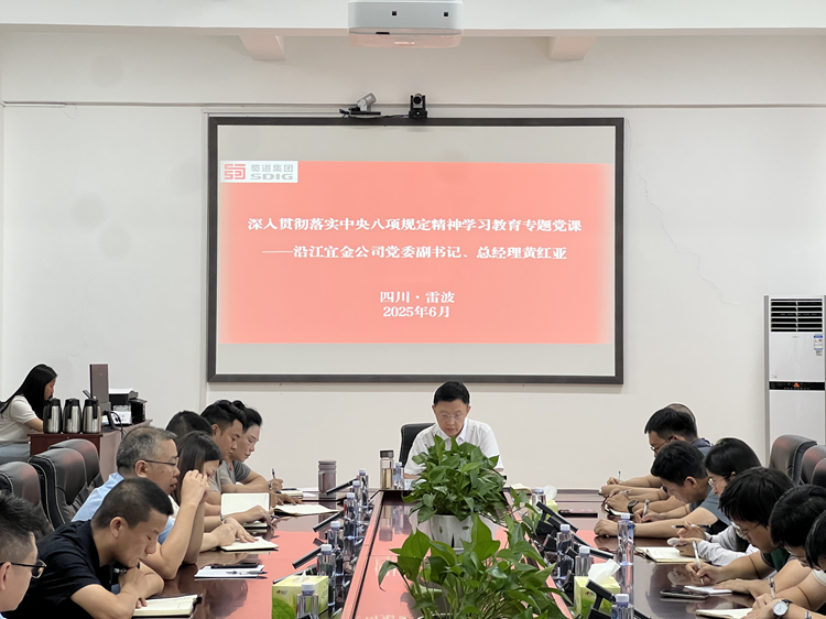沿江宜金公司党委副书记、董事、总经理黄红亚讲授深入贯彻落实中央八项规定精神专题党课